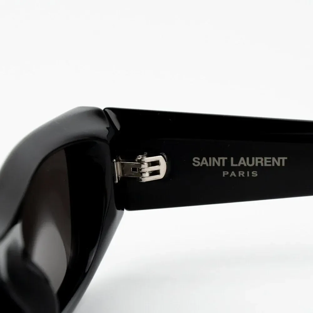 NEW Saint Laurent SL553 001 Black Grey Rectangle Unisex Sunglasses